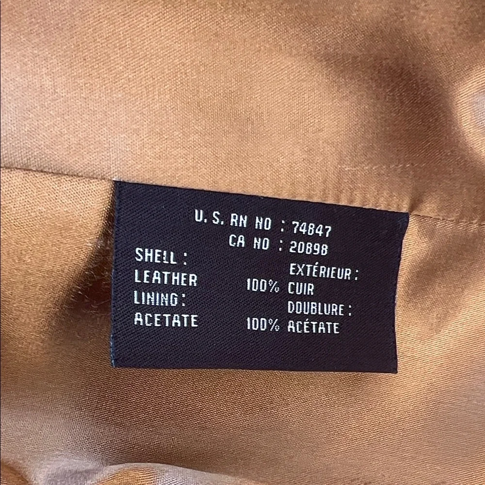 Andrew Marc Camel Leather Trench Coat size small - Picture 5 of 6